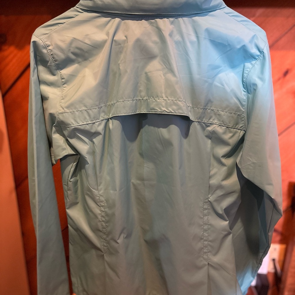 Columbia Women's Aqua Blue Rain Jacket - Picture 3 of 3